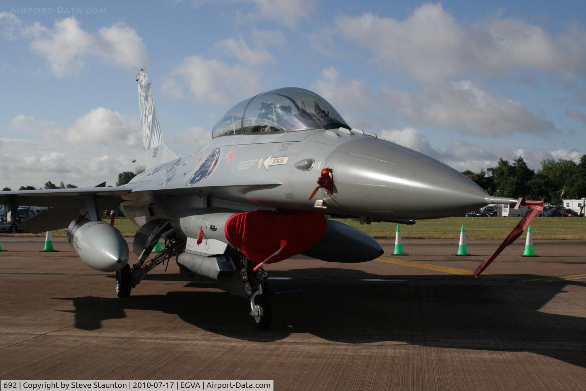 692, 1980 General Dynamics F-16BM Fighting Falcon C/N 6L-11, Taken at the Royal International Air Tattoo 2010