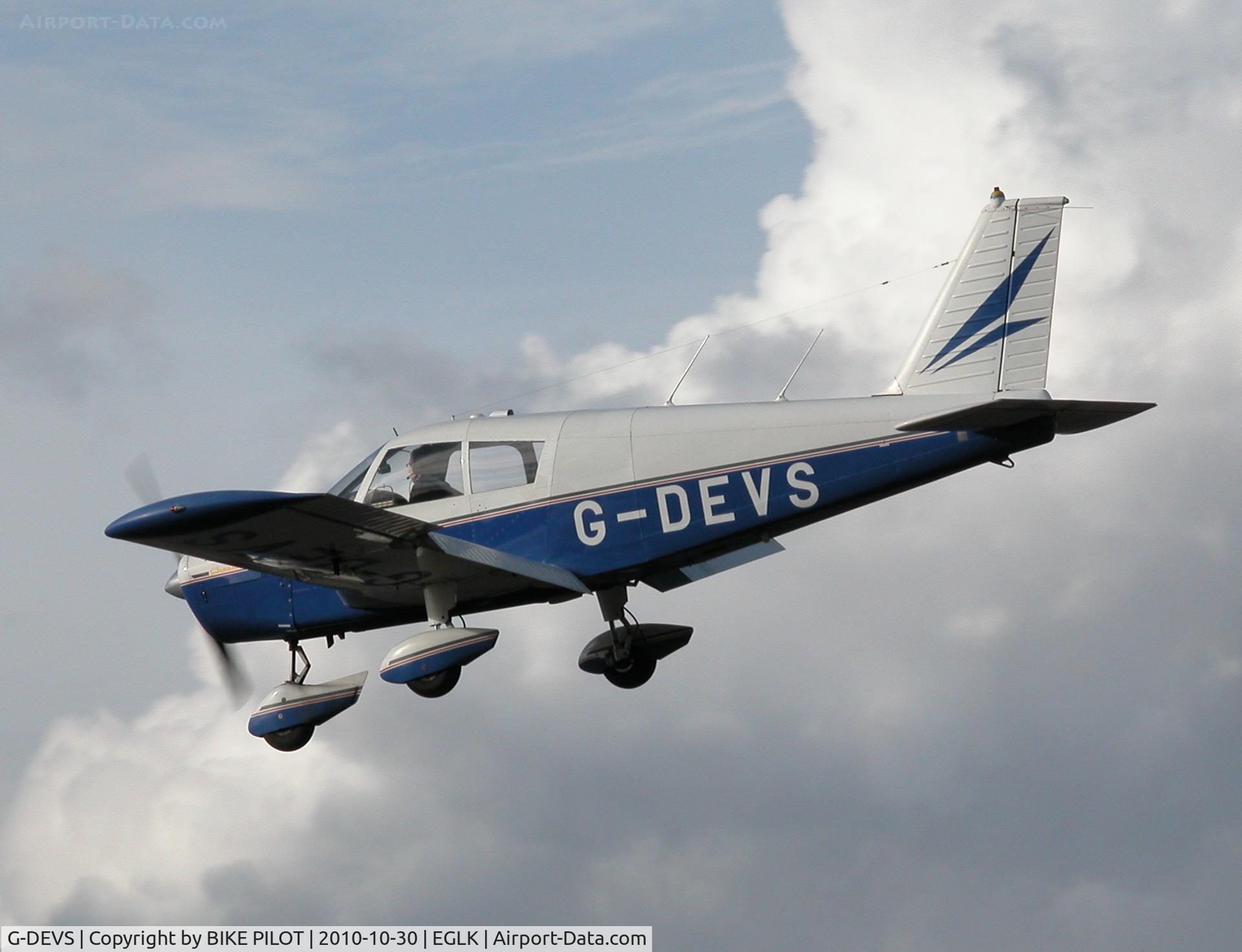 G-DEVS, 1962 Piper PA-28-180 Cherokee C/N 28-830, Resident Cherokee on finals for rwy 25