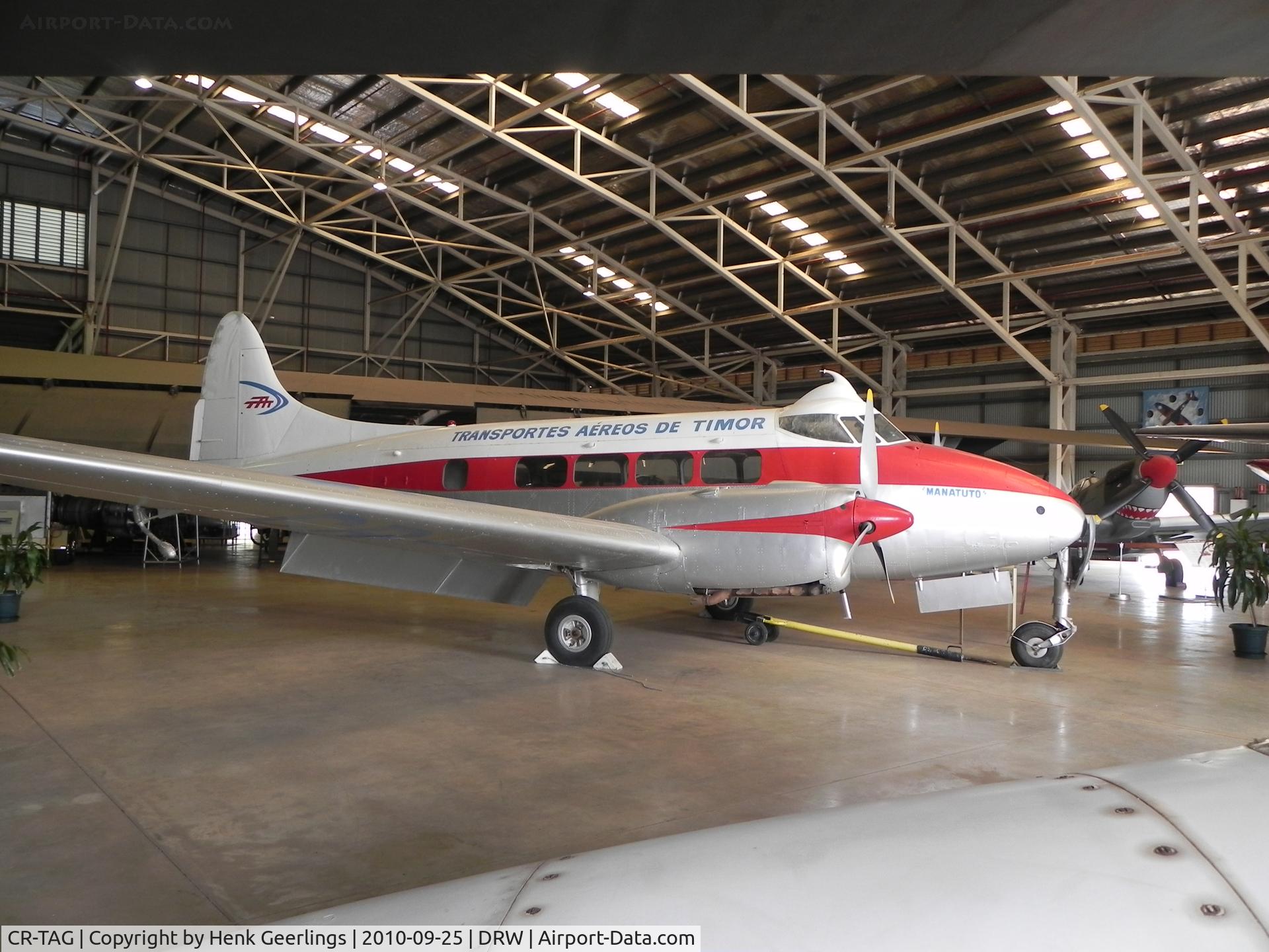 CR-TAG, 1952 De Havilland DH-104 Dove 1B C/N 04373, Aviation Museum , Darwin , 25 sep '10