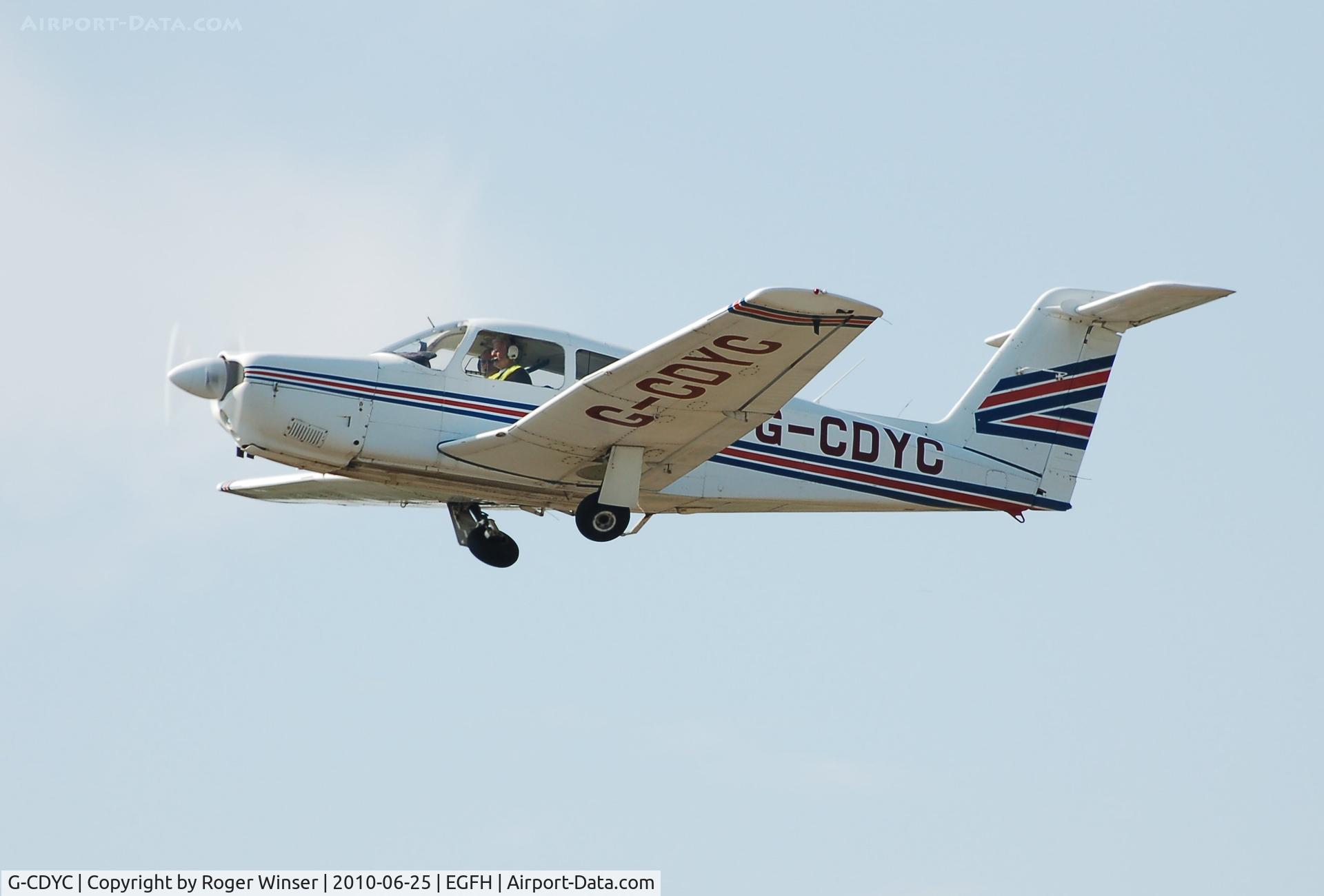 G-CDYC, 1979 Piper PA-28RT-201 Arrow IV C/N 28R-7918164, Resident Cherokee Arrow IV departing Runway 22. Previously registered N2835D.