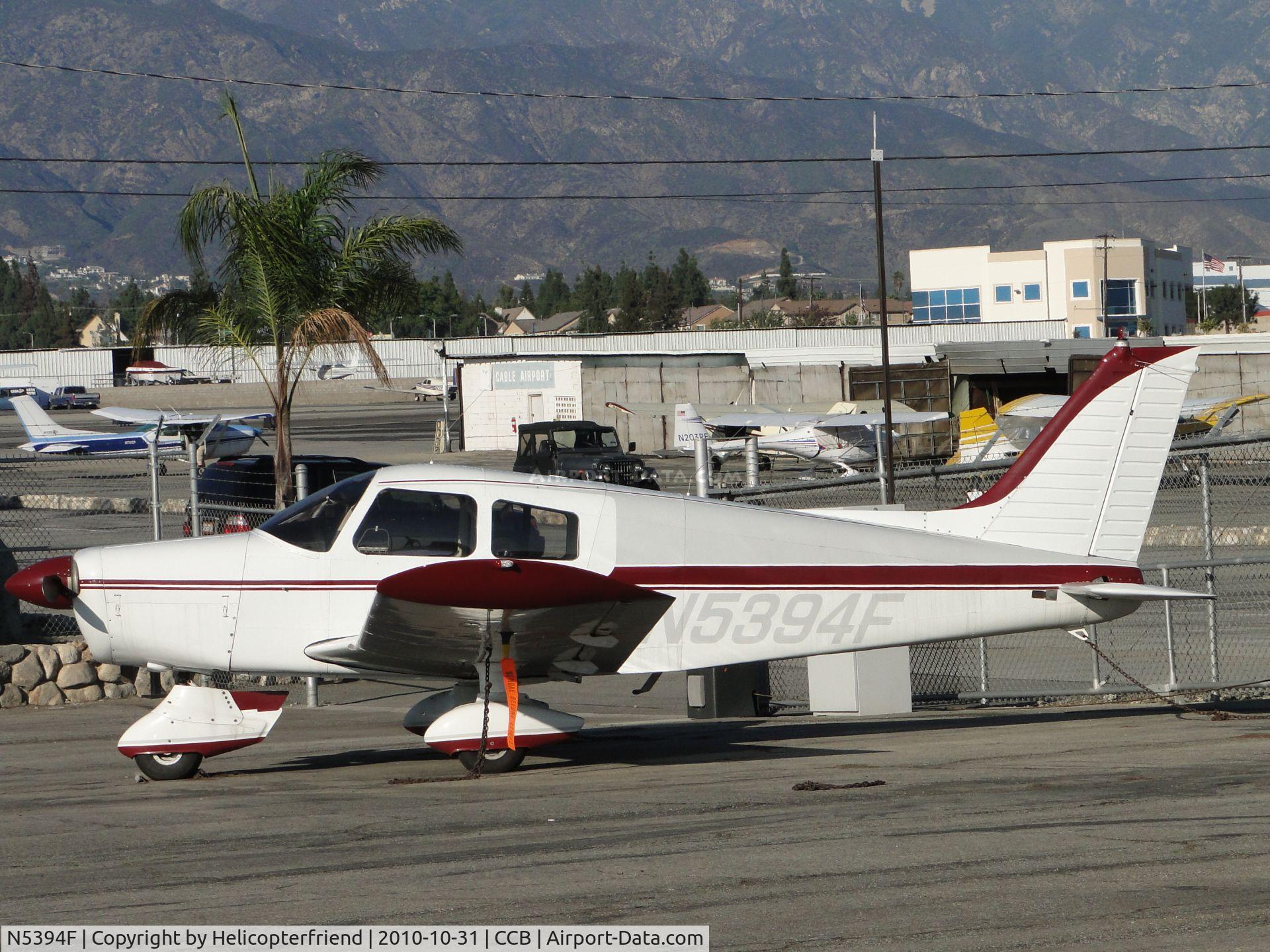 N5394F, 1976 Piper PA-28-140 C/N 28-7725051, Parked in Foothill Sales & Service area