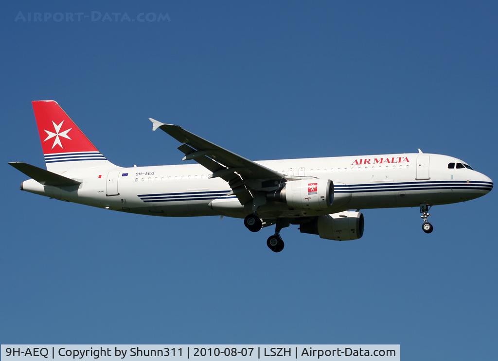 9H-AEQ, 2007 Airbus A320-214 C/N 3068, Landing rwy 14