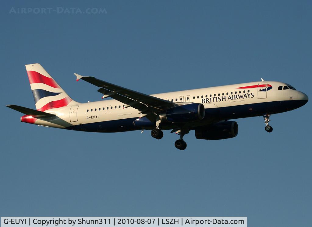 G-EUYI, 2010 Airbus A320-232 C/N 4306, Landing rwy 14