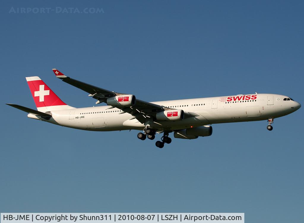 HB-JME, 2003 Airbus A340-313X C/N 559, Landing rwy 14