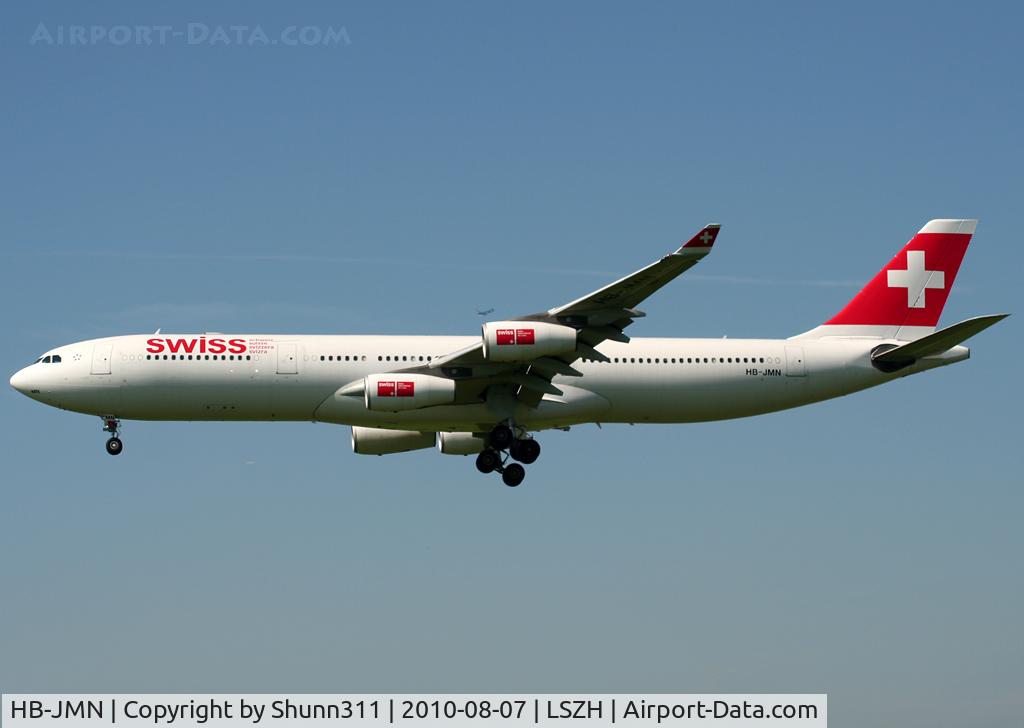 HB-JMN, 1997 Airbus A340-313 C/N 175, Landing rwy 14