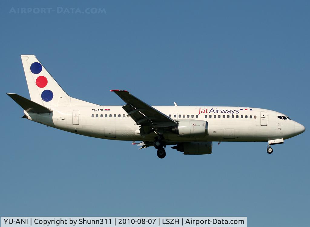 YU-ANI, 1985 Boeing 737-3H9 C/N 23416, Landing rwy 14