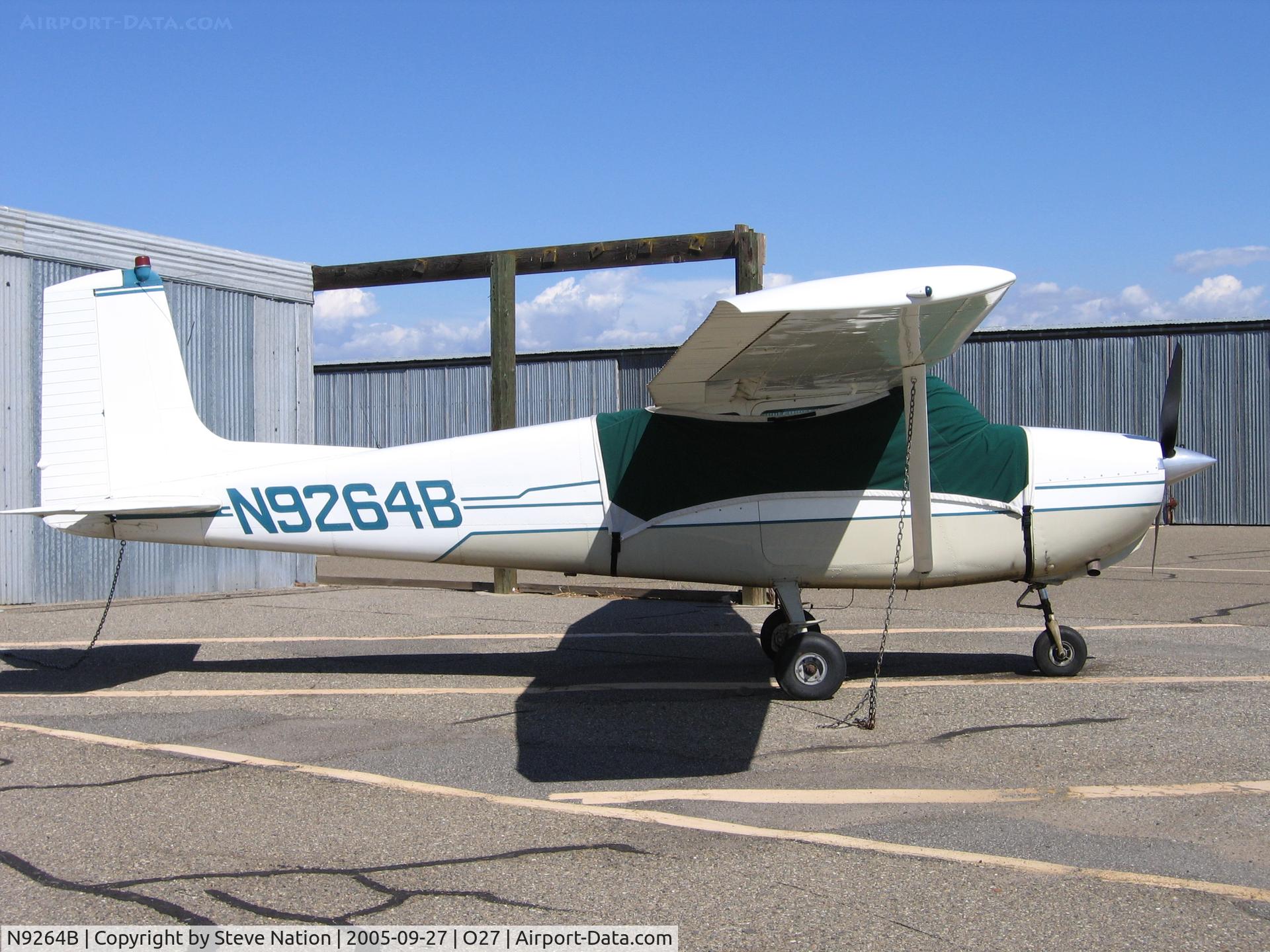 N9264B, 1958 Cessna 175 Skylark C/N 55064, Straight-tail 1959 Cessna 175 @ Oakdale, CA home base (moved go Hollister, CA in 2009)