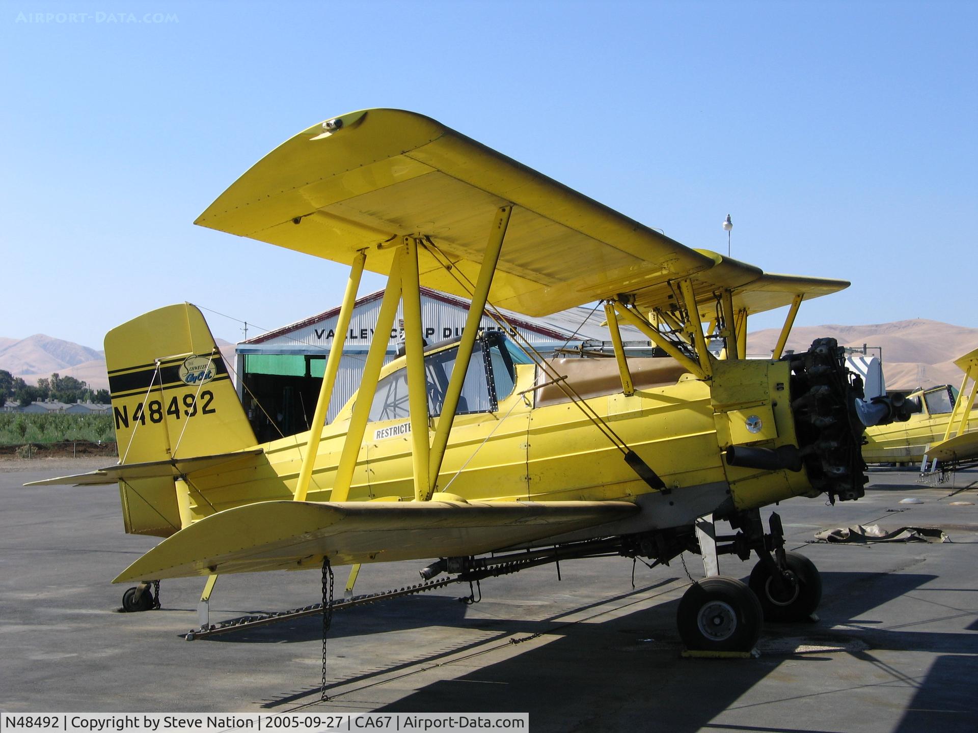 N48492, 1976 Grumman-Schweizer G-164B C/N 47B, Valley Crop Dusters 1976 G-164B with spray gear at Westley, CA airstrip