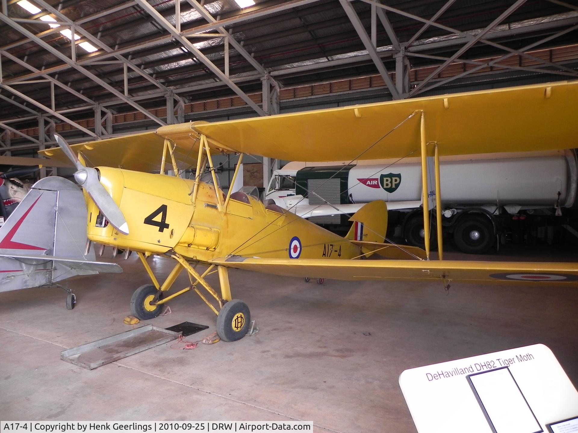 A17-4, De Havilland Australia DH-82A Tiger Moth C/N DHA4/82558, Darwin Aviation Museum , RAAF Tiger Moth