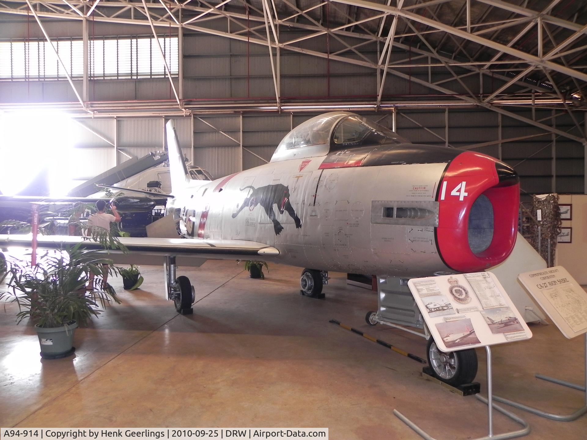 A94-914, 1954 Commonwealth CA-27 Sabre Mk.32 C/N CA27-14, Darwin Aviation Museum