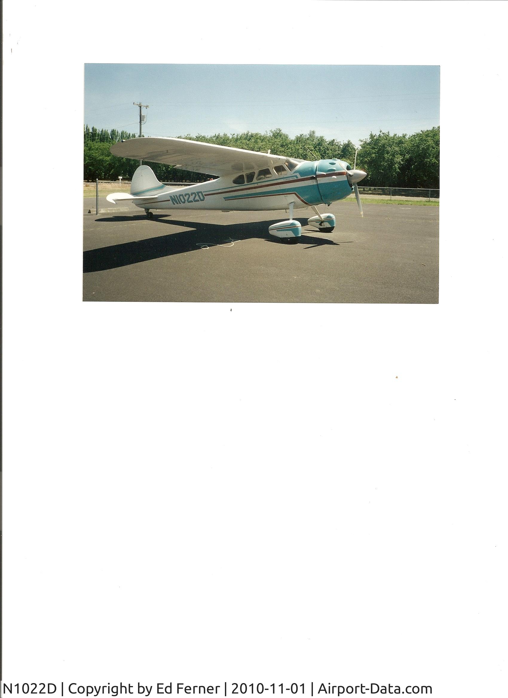 N1022D, 1950 Cessna 195A C/N 7630, On the ramp at Canby, Oregon. Photo taken May 1997.