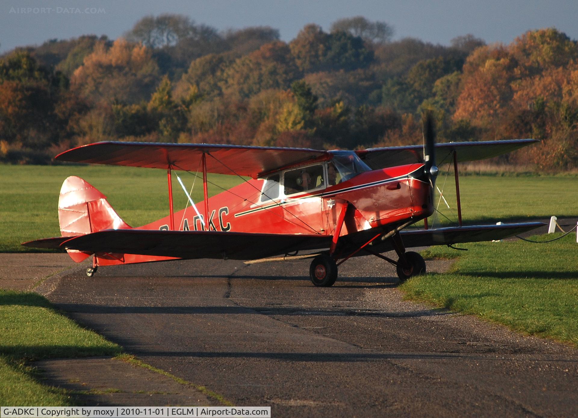 G-ADKC, 1936 De Havilland DH.87B Hornet Moth C/N 8064, Ah, De Havilland! Lovely Hornet Moth in the late afternoon Autumn sun at White Waltham.