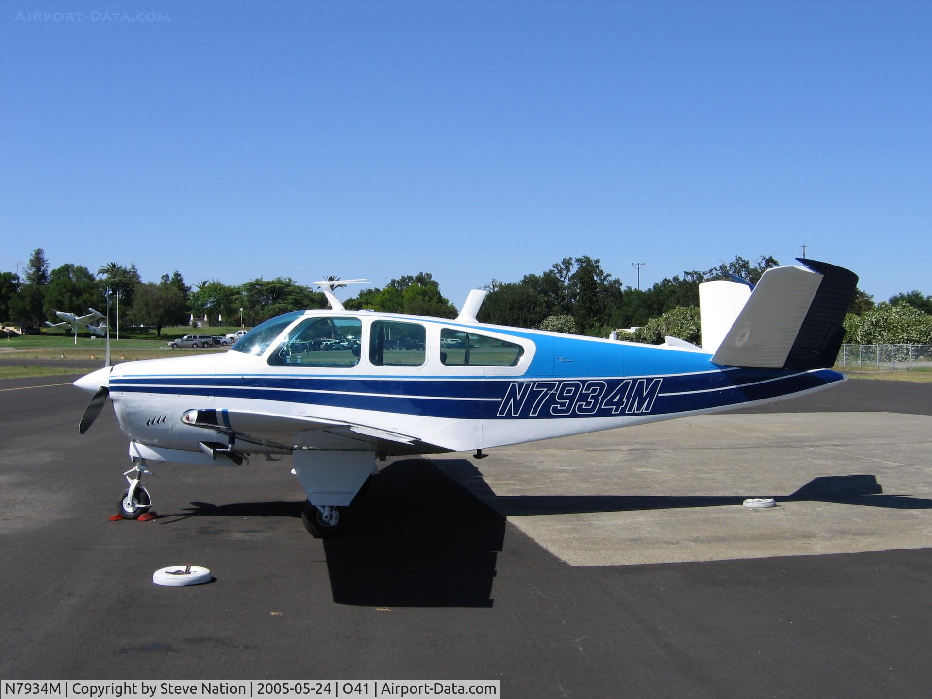 N7934M, 1966 Beech V35 Bonanza C/N D-8266, 1966 Beech V35 at Woodland Aviation for maintenance