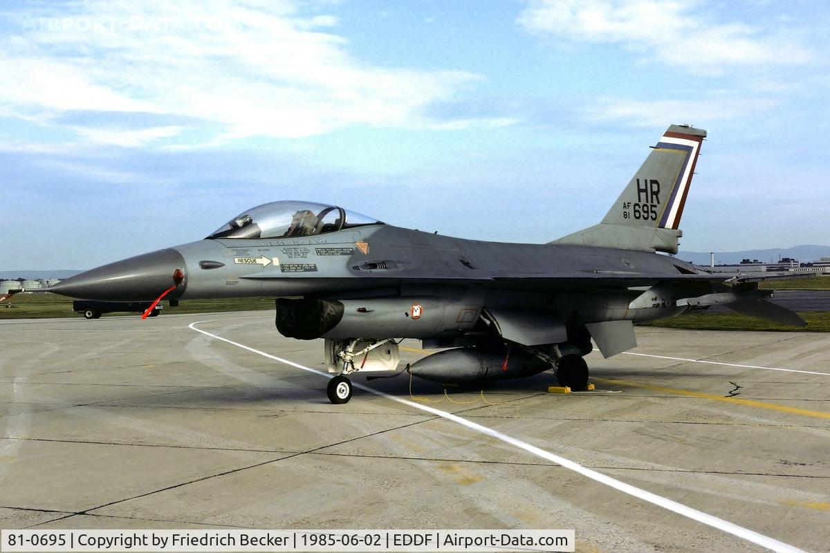 81-0695, 1981 General Dynamics F-16A Fighting Falcon C/N 61-376, static display Rhein-Main AB open house