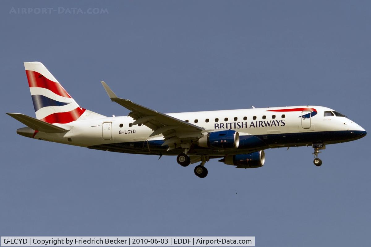 G-LCYD, 2009 Embraer 170STD (ERJ-170-100STD) C/N 17000294, on final RW07R