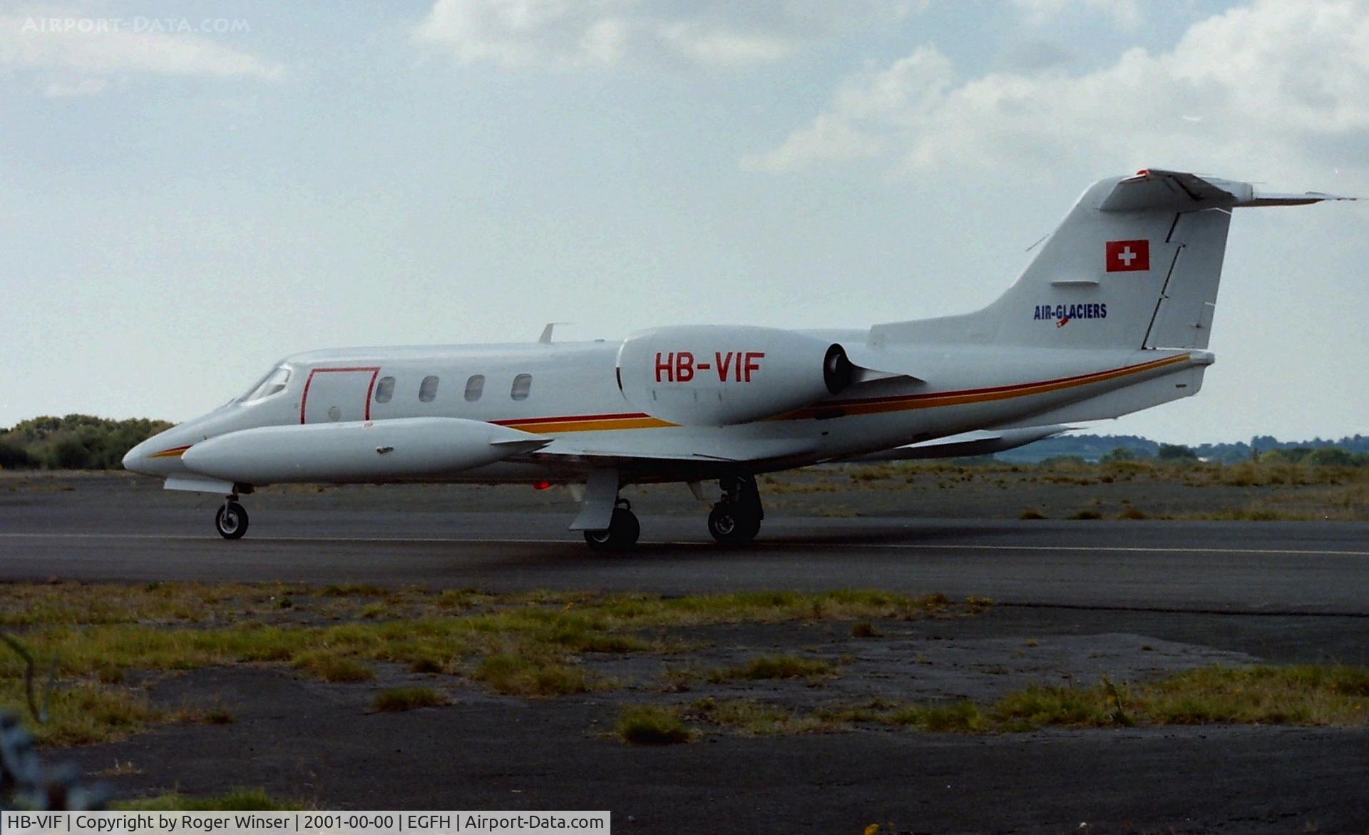 HB-VIF, 1986 Gates Learjet 36A C/N 36A-057, Air-Glaciers Learjet 36A at the airport summer 2001