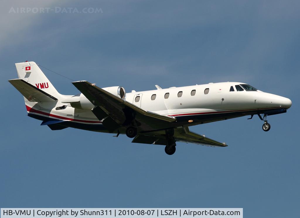 HB-VMU, 2000 Cessna 560XL Citation Excel C/N 560-5066, Landing rwy 14