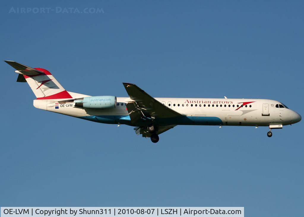 OE-LVM, 1991 Fokker F100 (F-28-0100) C/N 11361, Landing rwy 14
