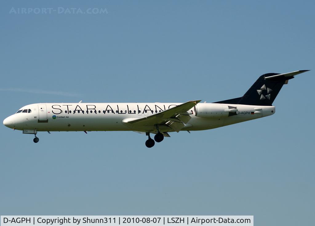 D-AGPH, 1990 Fokker 100 (F-28-0100) C/N 11308, Landing rwy 14