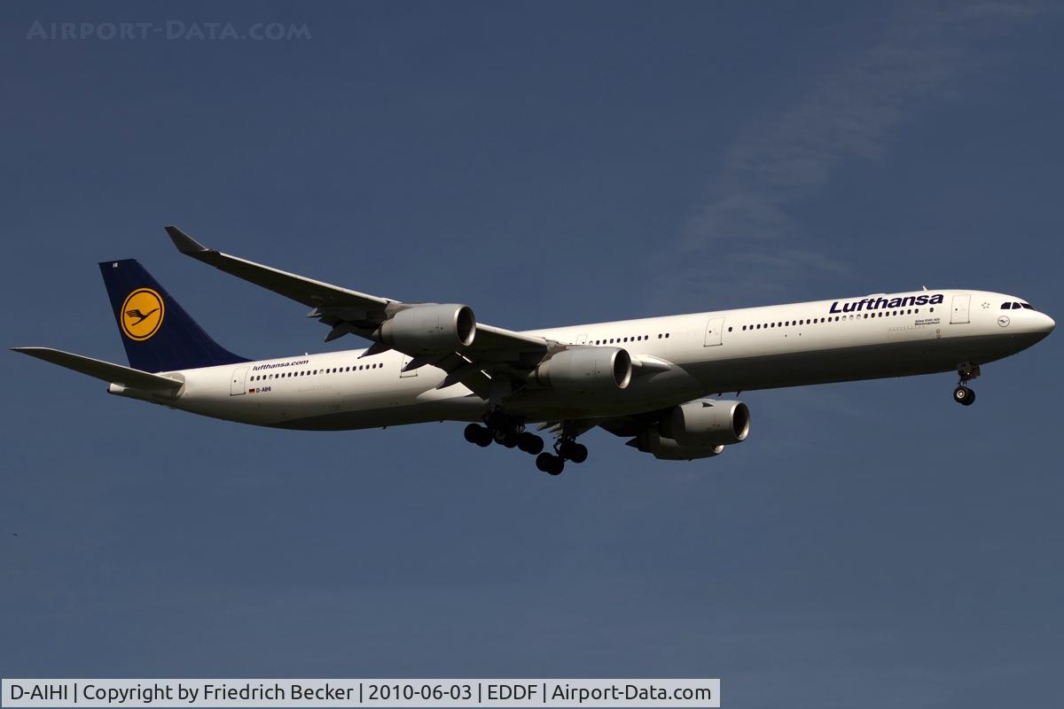 D-AIHI, 2004 Airbus A340-642 C/N 569, on final RW07R