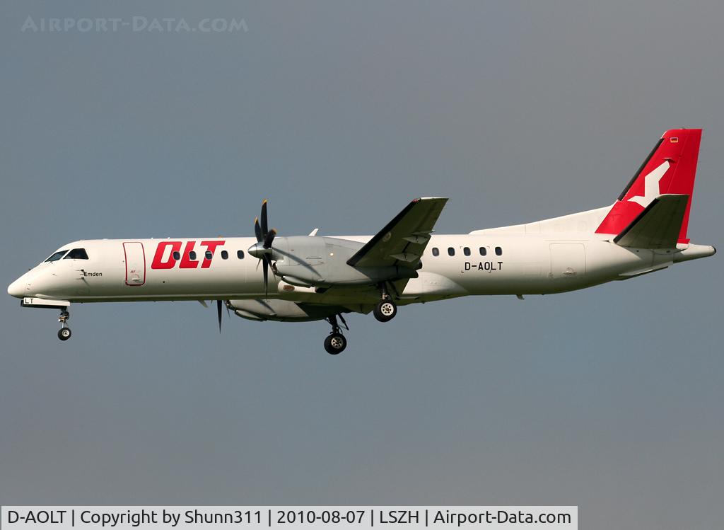D-AOLT, 1996 Saab 2000 C/N 2000-037, Landing rwy 14