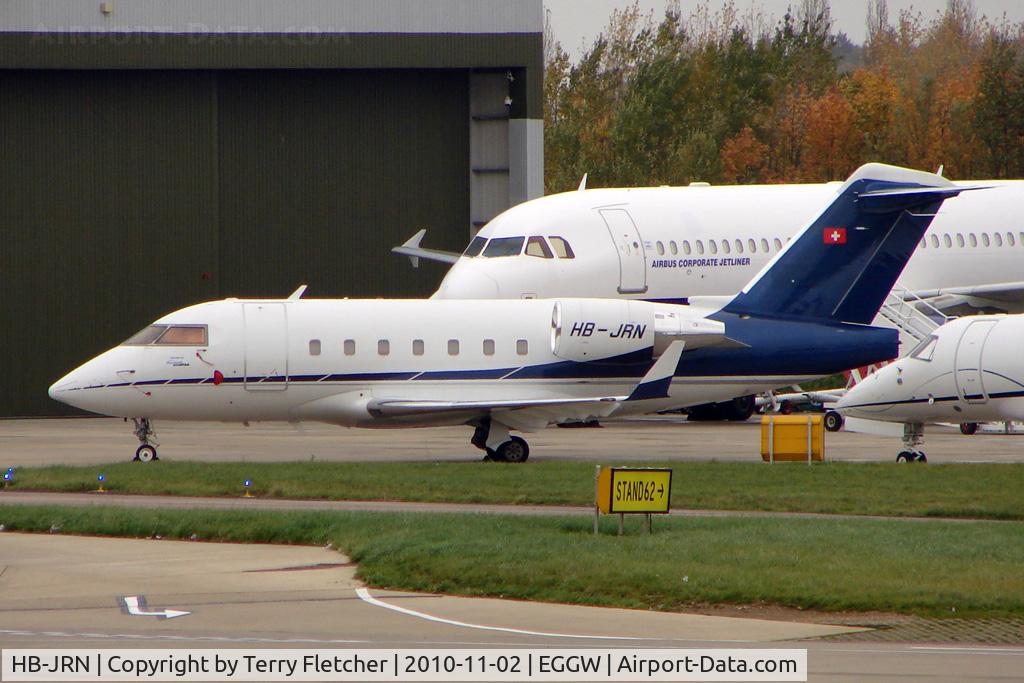 HB-JRN, 2001 Bombardier Challenger 604 (CL-600-2B16) C/N 5494, Swiss Registered Challenger at Luton