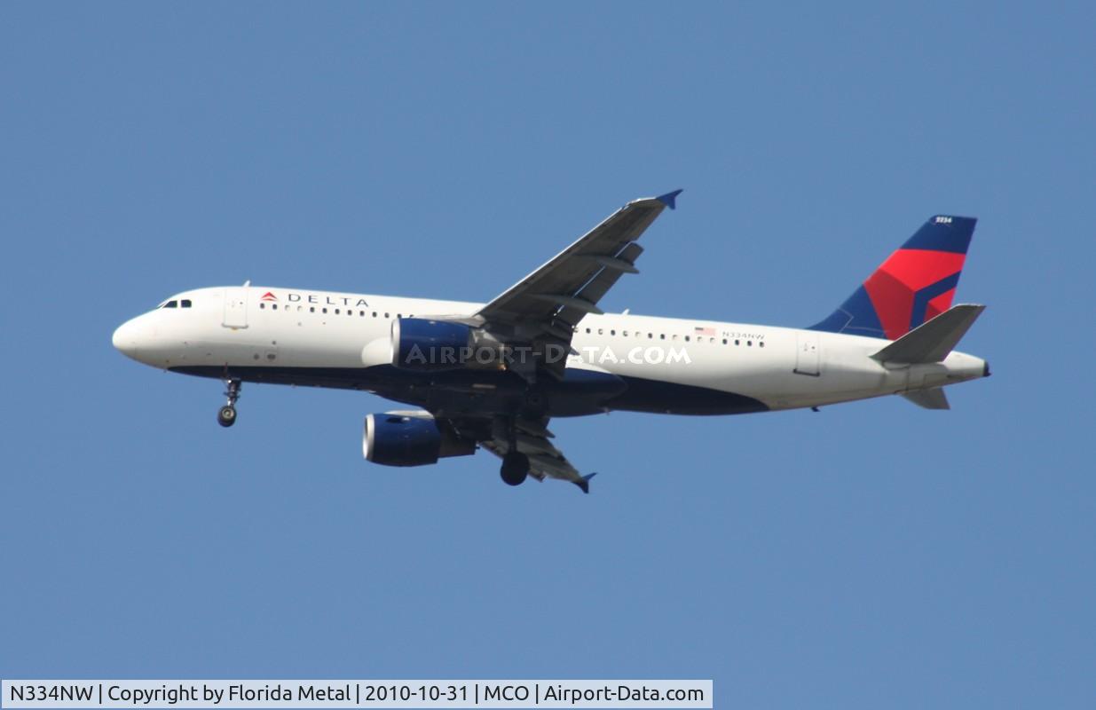 N334NW, 1992 Airbus A320-212 C/N 339, Delta A320