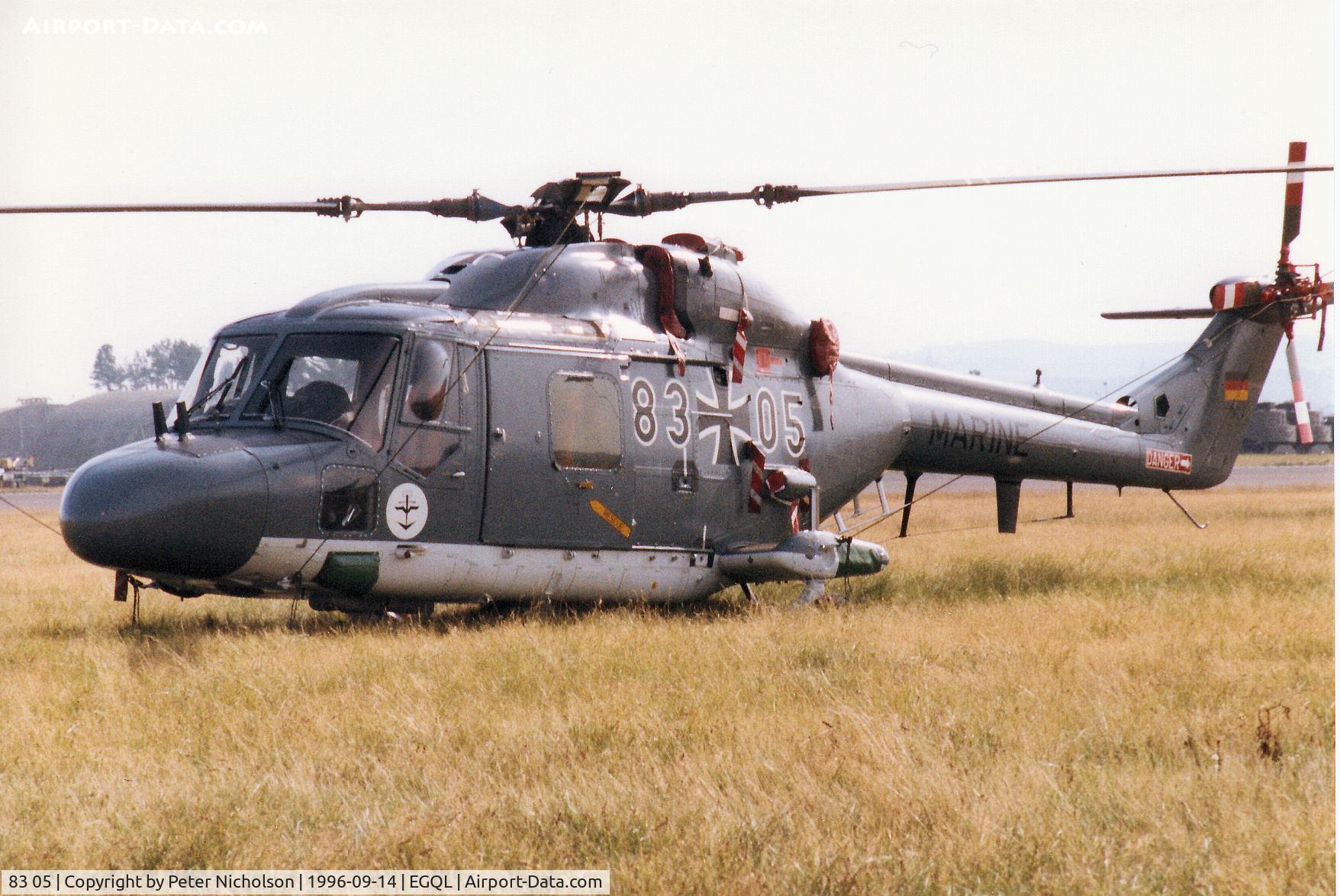 83 05, Westland Lynx Mk.88 C/N 246, Lynx Mk.88, callsign German Navy 8312, of MFG-3 on display at the 1996 RAF Leuchars Airshow.