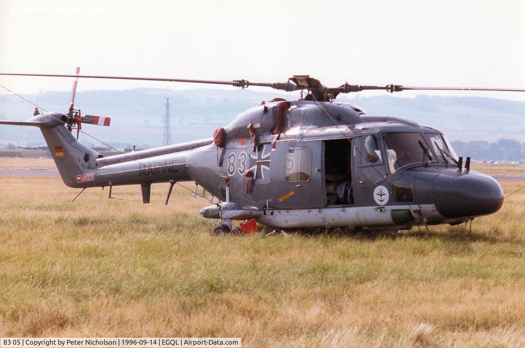 83 05, Westland Lynx Mk.88 C/N 246, Another view of the German Navy Lynx Mk.88 of MFG-3 on display at the 1996 RAF Leuchars Airshow.