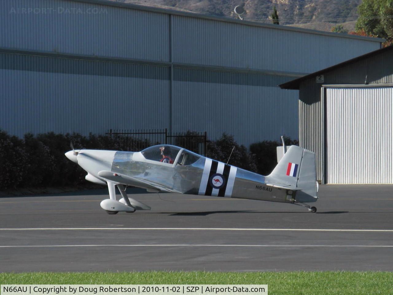 N66AU, Vans RV-6 C/N 20119, 2009 Farmer VAN's RV-6, taxi to birth place after landing Rwy 04. Any other Aussies on A-D?