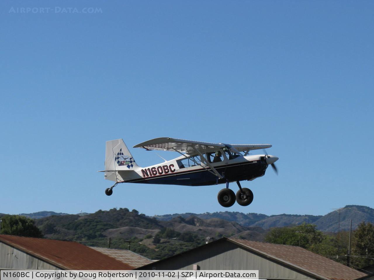 N160BC, 2004 American Champion 8GCBC Scout C/N 457-2004, 2004 American Champion 8GCBC SCOUT, Lycoming O&VO-360 180 Hp, spades, Micro vortex generators, tundra tires, takeoff climb Rwy 04