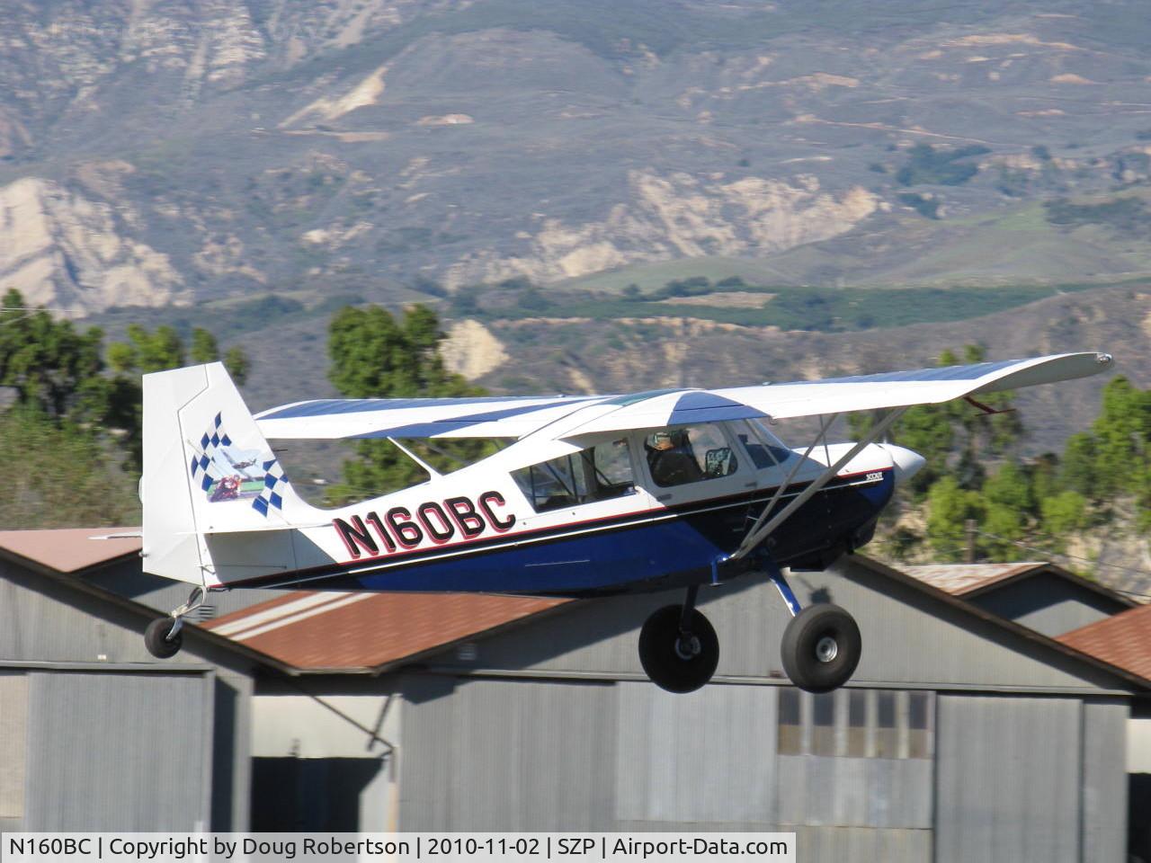 N160BC, 2004 American Champion 8GCBC Scout C/N 457-2004, 2004 American Champion 8GCBC SCOUT, Lycoming O&VO-360 180 Hp, spades, Micro vortex generators, tundra tires, takeoff climb Rwy 04
