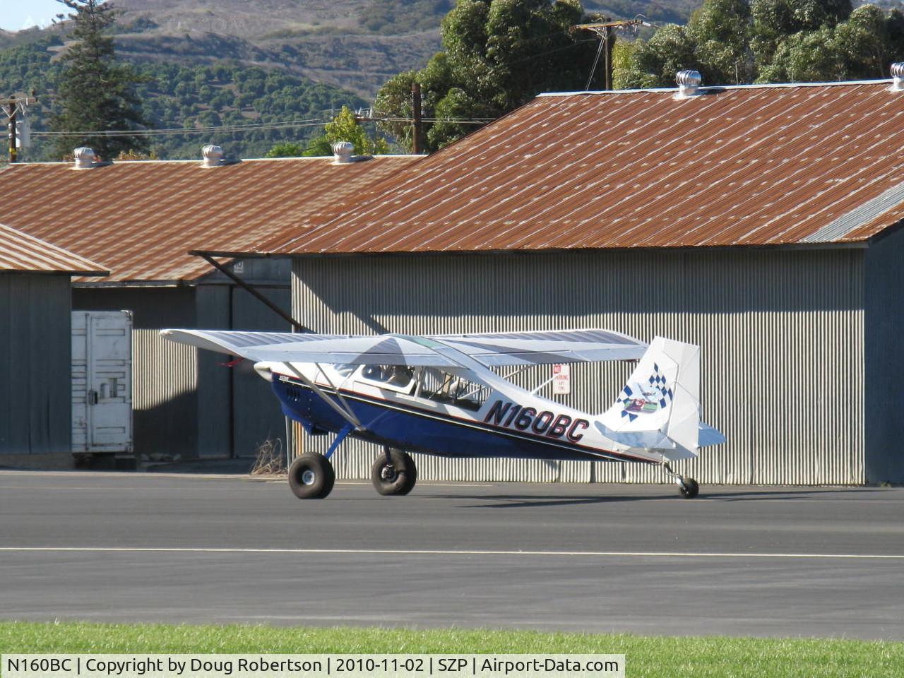 N160BC, 2004 American Champion 8GCBC Scout C/N 457-2004, 2004 American Champion 8GCBC SCOUT, Lycoming O&VO-360 180 Hp, spades, Micro vortex generators, tundra tires, taxi to Rwy 04
