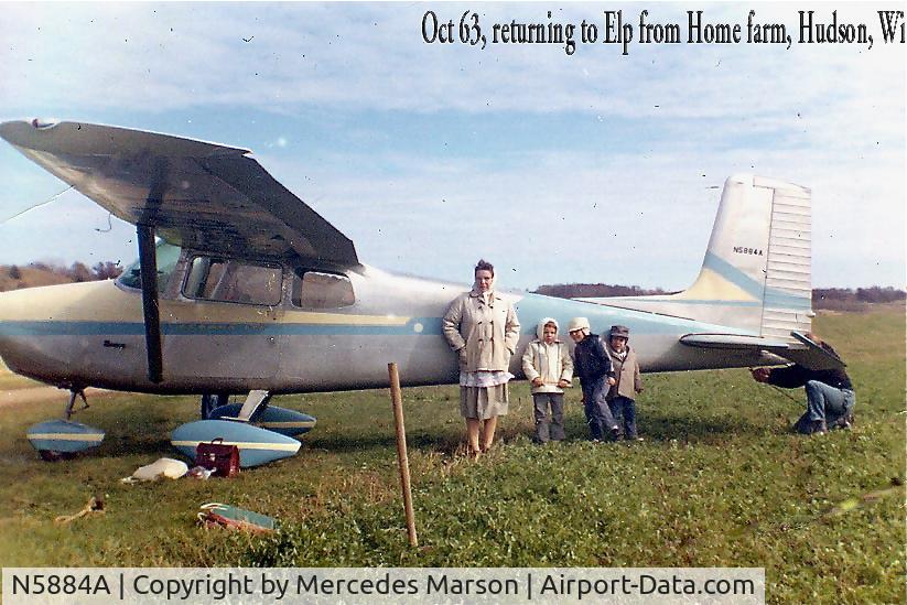 N5884A, 1956 Cessna 172 C/N 28484, 1963 cross country flight from El Paso, TX to Hudson, WI cornfield.