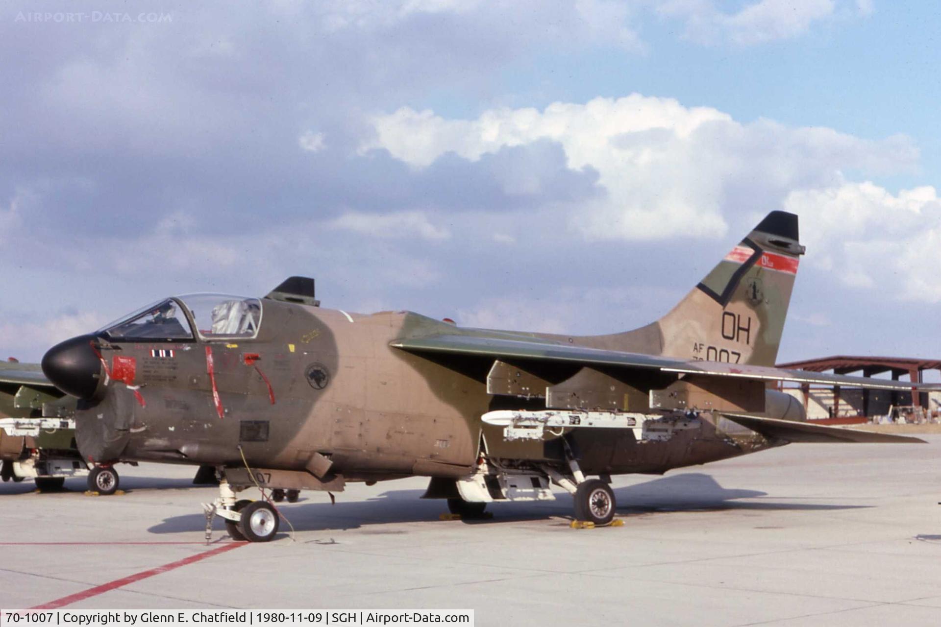 70-1007, 1970 LTV A-7D Corsair II C/N D-153, Parked on the ANG ramp