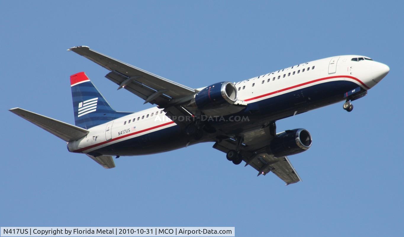 N417US, 1989 Boeing 737-401 C/N 23984, US Airways 737-400