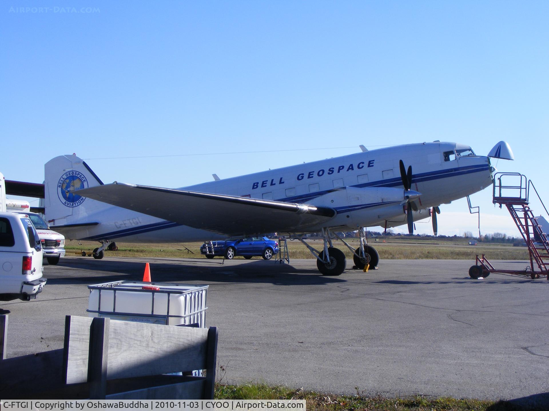 C-FTGI, 1944 Basler BT-67 C/N 26268, Getting repairs done on the radar at the Oshawa Airport