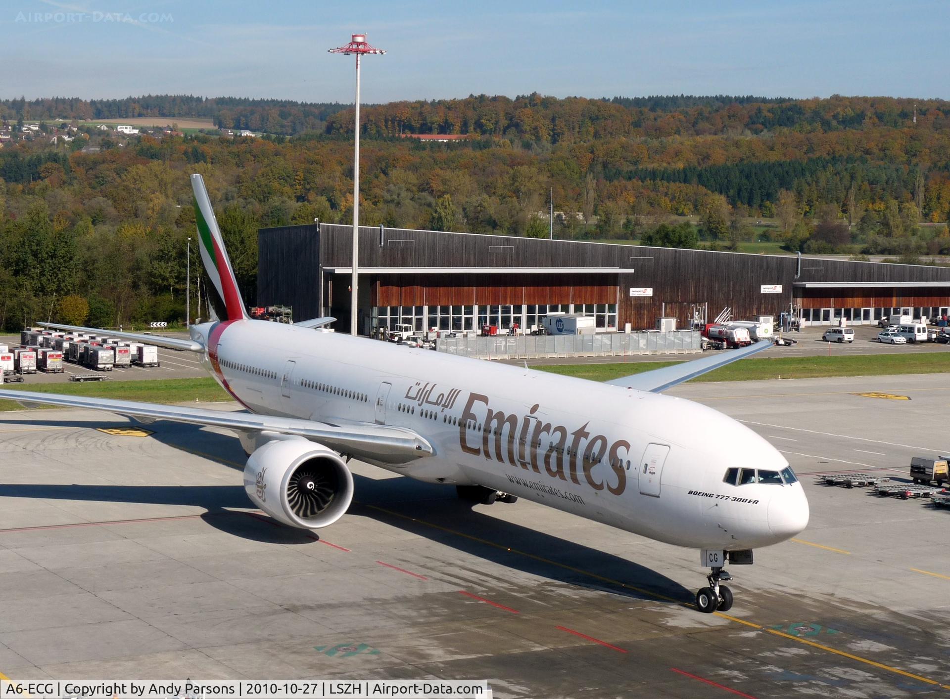 A6-ECG, 2008 Boeing 777-31H/ER C/N 35579, Arriving Zurich