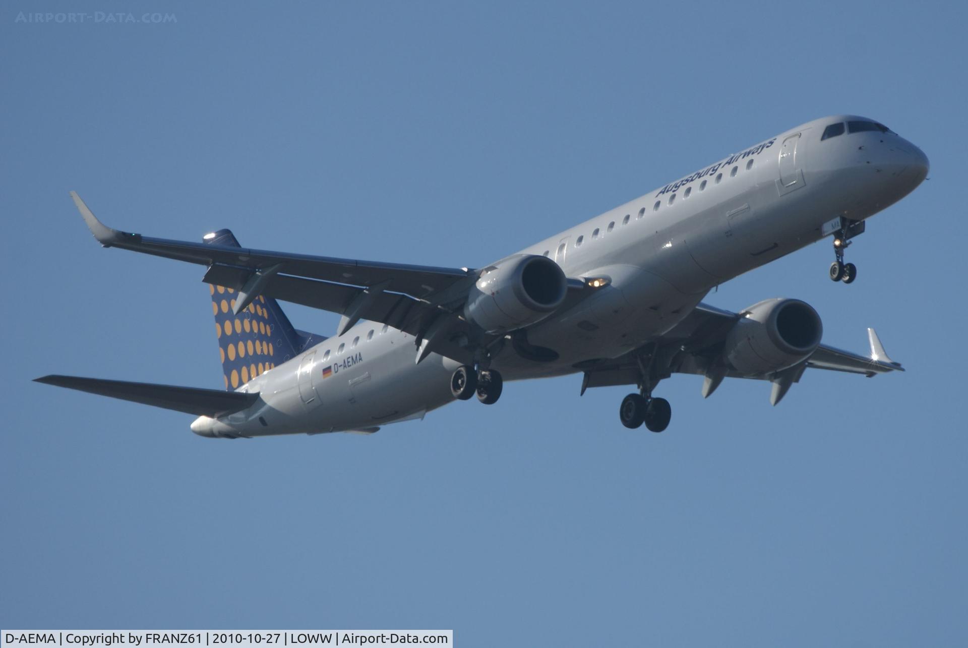 D-AEMA, 2009 Embraer 195LR (ERJ-190-200LR) C/N 19000290, Augsburg Airways