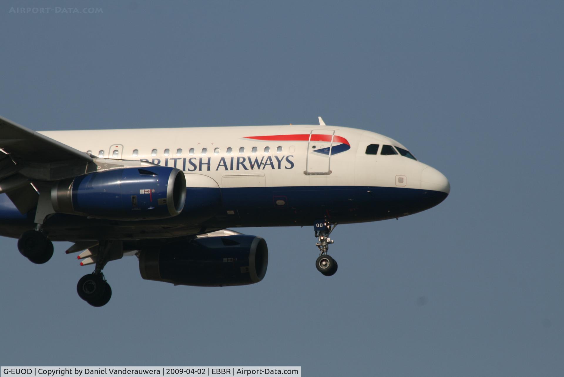 G-EUOD, 2001 Airbus A319-131 C/N 1558, Arrival of flight BA392 to RWY 02