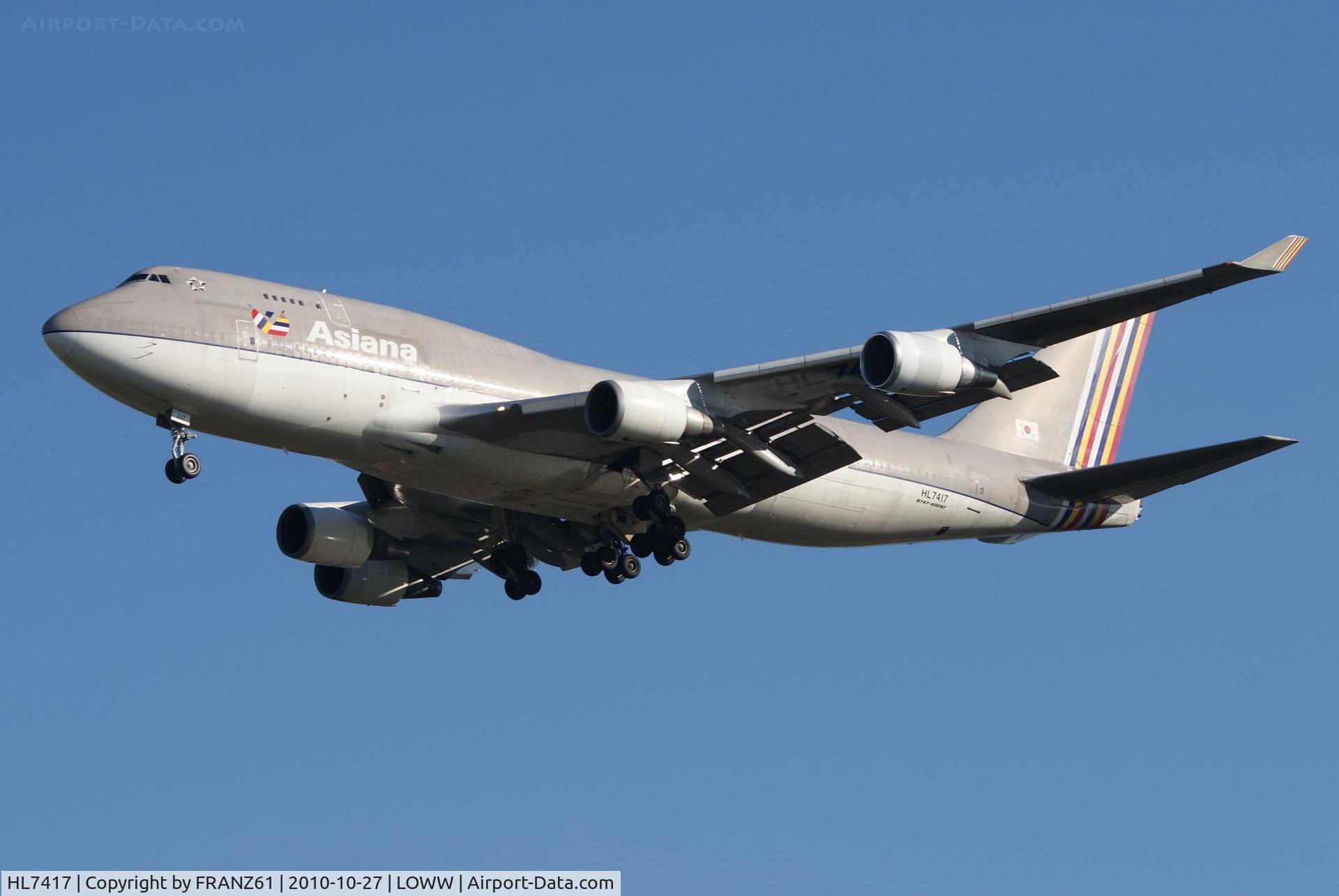 HL7417, 1993 Boeing 747-48EM(BDSF) C/N 25779, Asiana AirlinesB747-48E