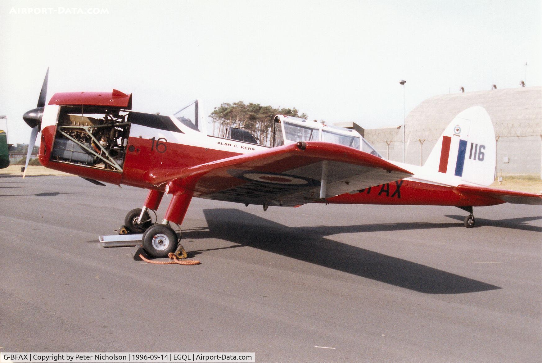 G-BFAX, 1951 De Havilland DHC-1 Chipmunk 22 C/N C1/0496, Ex-Chipmunk T.10 WG 422 on display at the 1996 RAF Leuchars Airshow.