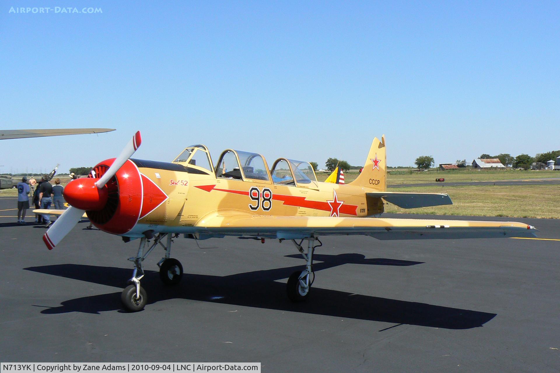 N713YK, 1990 Bacau Yak-52 C/N 9010911, At Lancaster Municipal - Warbirds on Parade Fly-in.