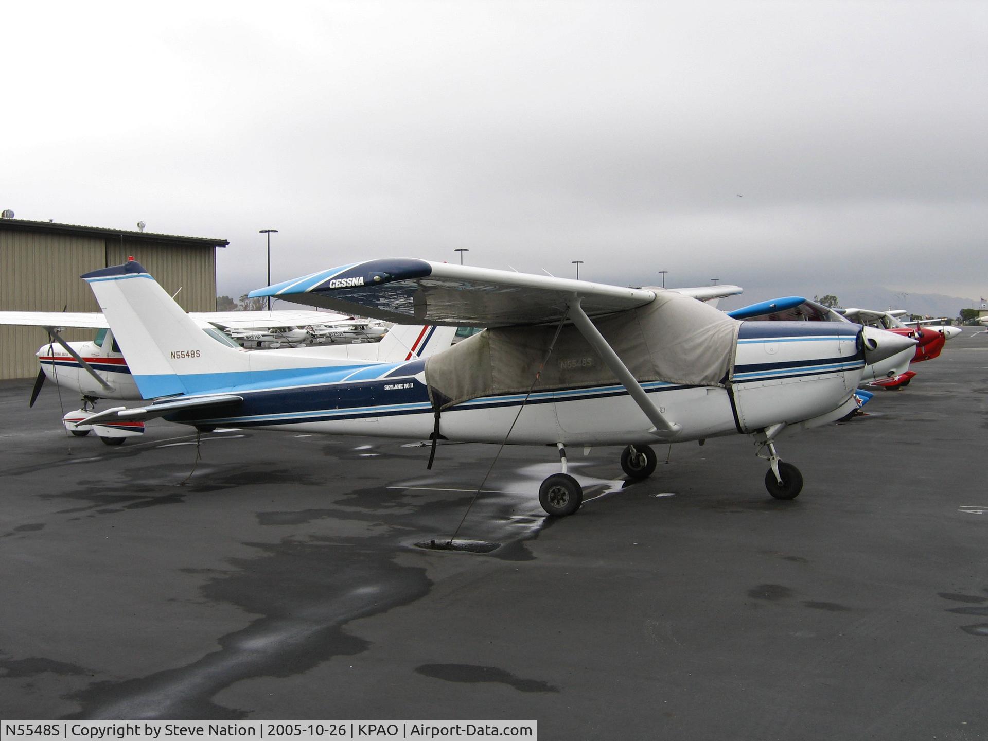 N5548S, 1980 Cessna TR182 Turbo Skylane RG C/N R18201606, 1980 Cessna TR182 with cockpit cover @ Palo Alto, CA