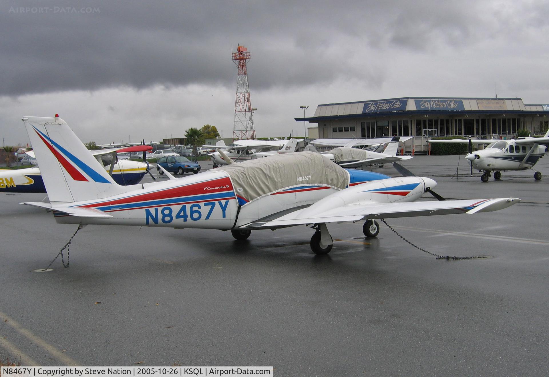 N8467Y, 1967 Piper PA-30 Twin Comanche C/N 30-1627, 1967 piper PA-30 Twin Comanche expecting rain on visitors ramp @ San Carlos, CA