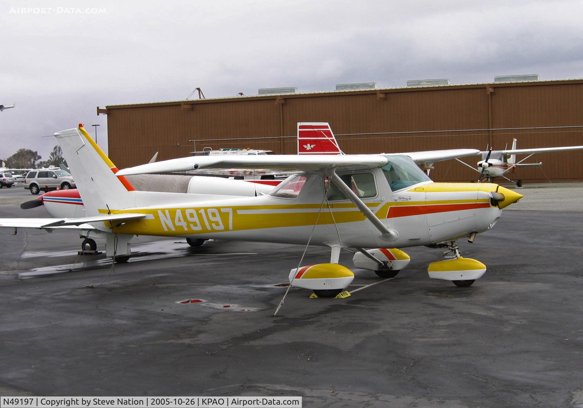 N49197, 1977 Cessna 152 C/N 15281188, 1977 Cessna 152 with white rudder @ Palo Alto, CA