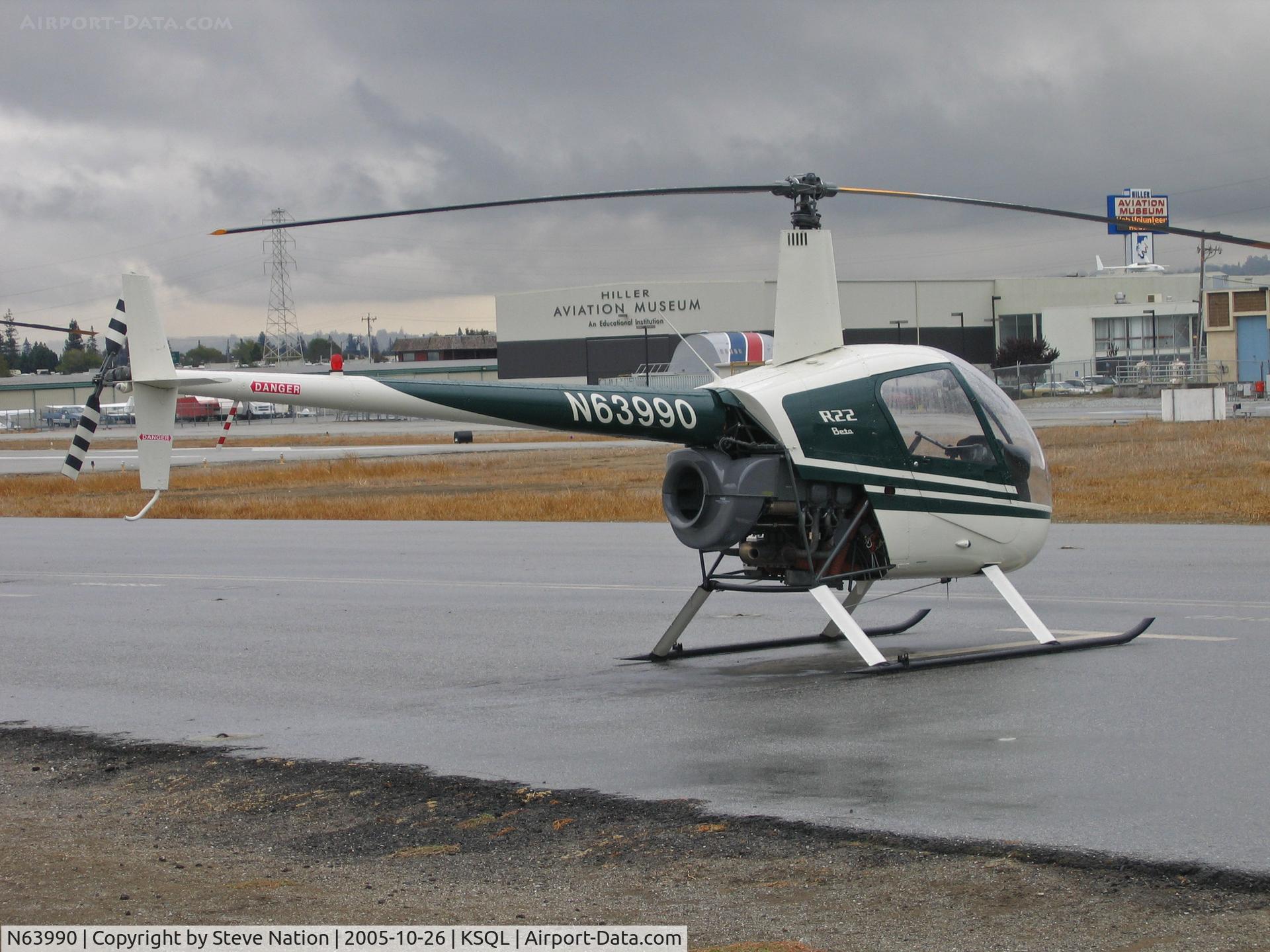 N63990, 1987 Robinson R22 BETA C/N 0664, 1987 Robbie R22 BETA uncovered @ San Carlos, CA