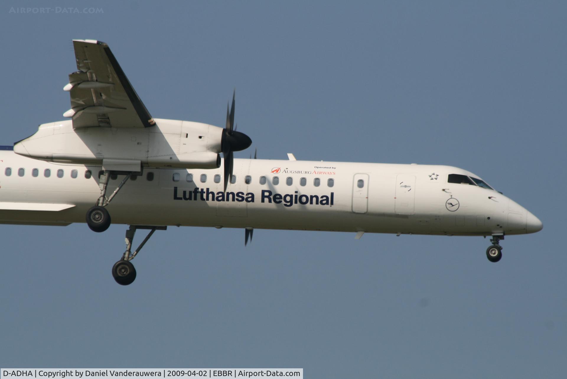 D-ADHA, 2000 De Havilland Canada DHC-8-402Q Dash 8 C/N 4028, Arrival of flight LH4604 to RWY 02