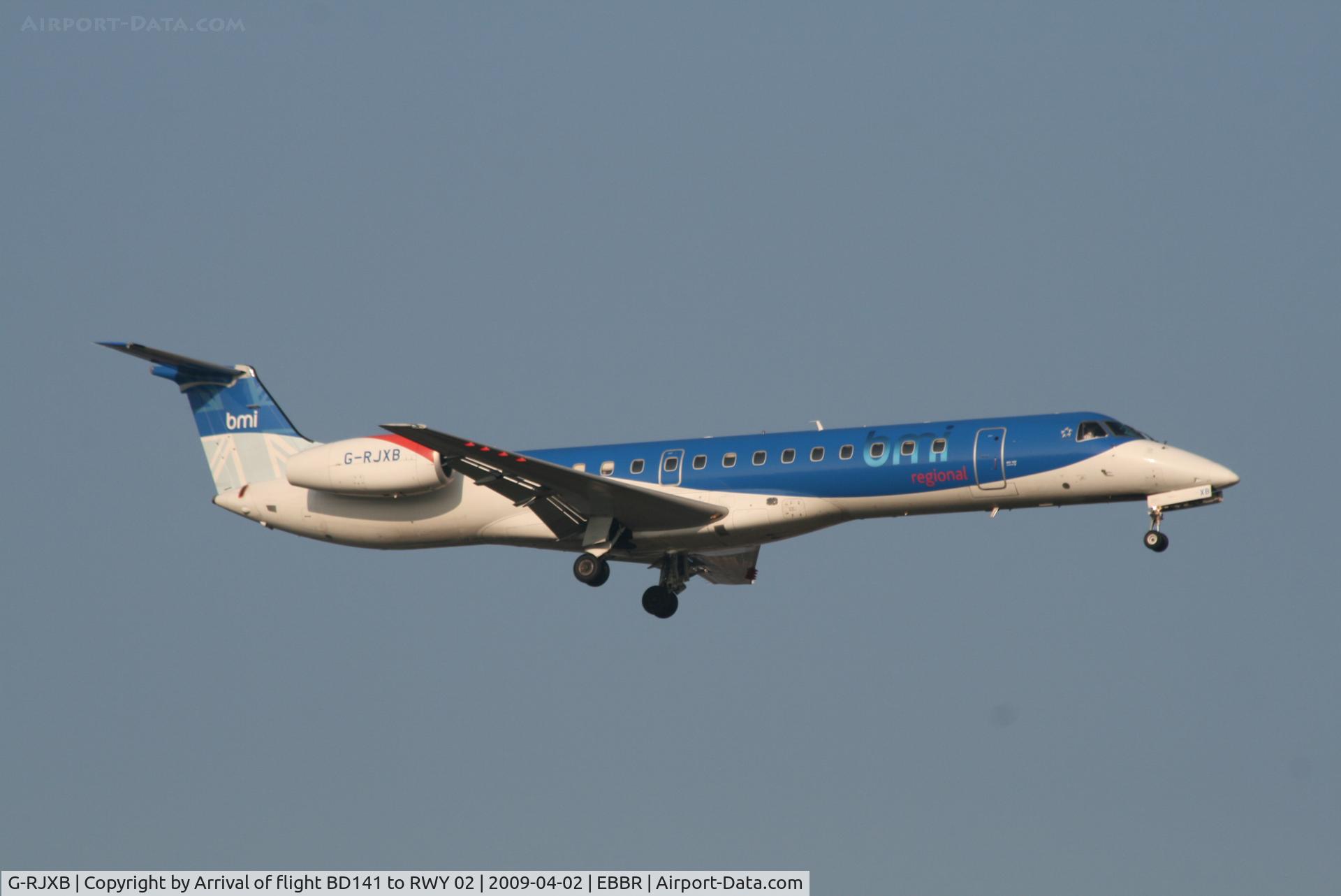 G-RJXB, 1999 Embraer EMB-145EP (ERJ-145EP) C/N 145142, Arrival of flight BD141 to RWY 02