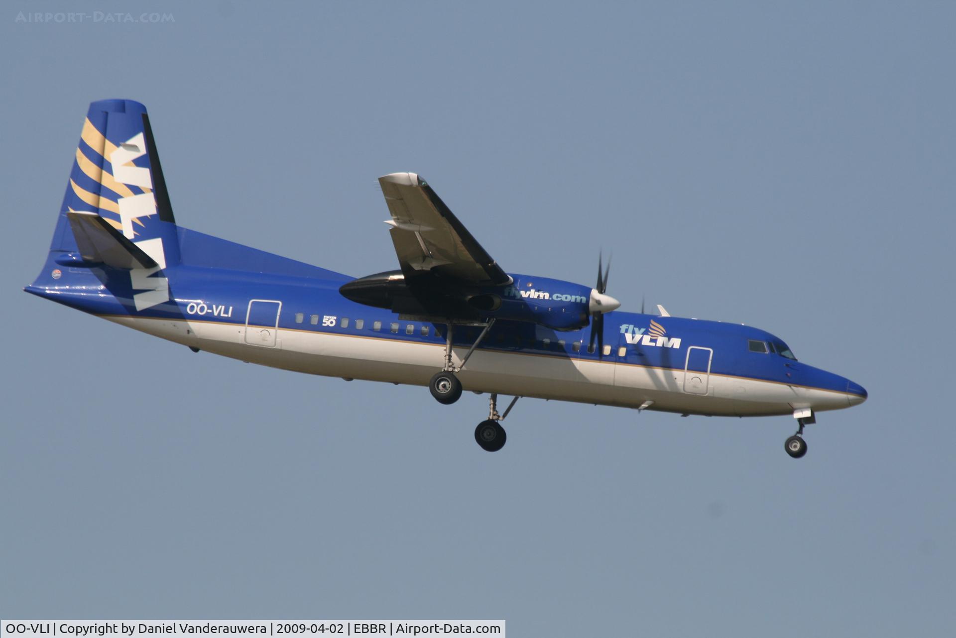 OO-VLI, 1991 Fokker 50 C/N 20226, Arrival of flight VG154 to RWY 02